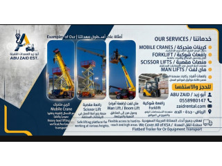 Scissor left for rental forklift for rental man lift crane